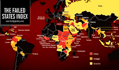 A map of states that could fail within the immediate future