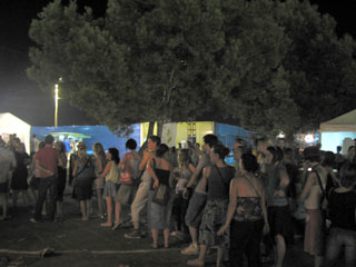 A long line, queue
