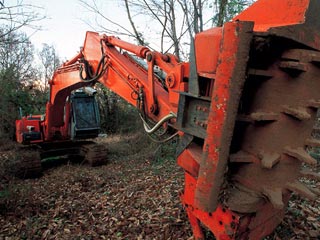 A minefield clearing machine by the Yamanashi Hitachi Co.