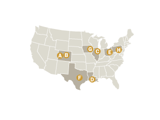 Illustration from the Wall Street Journal showing U.S. congressional districts believed to be competitive in 2006