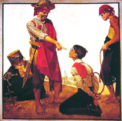 Normal Rockwell painting, Cousin Reginald Plays Pirate, 1917