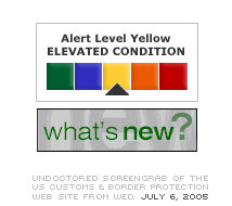 snapshot of DHS web site, Wednesday, July 6th, 2005